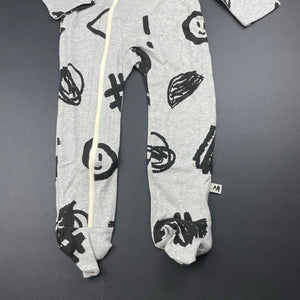 unisex Milk & Masuki, organic cotton zip romper, hashtag meterage (print placement may vary), NEW, size 1,  