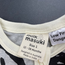 Load image into Gallery viewer, unisex Milk &amp; Masuki, organic cotton zip romper, hashtag meterage (print placement may vary), NEW, size 1,  
