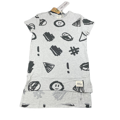 Girls Milk & Masuki, organic cotton blend box tee dress, NEW, size 4, L: 54cm at front