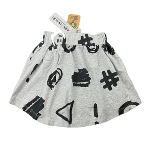 Girls Milk & Masuki, organic cotton blend skirt, hashtage meterage, elasticated, NEW, size 3,  