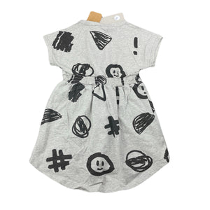 Girls Milk & Masuki, organic cotton blend elastic waist dress, NEW, size 2, L: 46cm at front