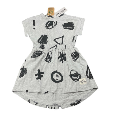 Girls Milk & Masuki, organic cotton blend elastic waist dress, NEW, size 3, L: 48cm at front