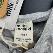 Load image into Gallery viewer, Girls Milk &amp; Masuki, organic cotton blend elastic waist dress, NEW, size 4, L: 52cm at front