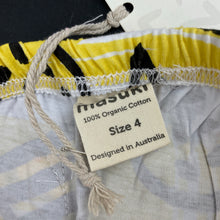 Load image into Gallery viewer, Girls Milk &amp; Masuki, organic cotton cropped leggings / bottoms, elasticated, Inside leg: 29cm approx, NEW, size 4,  