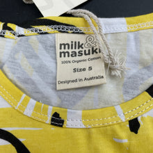 Load image into Gallery viewer, unisex Milk &amp; Masuki, organic cotton t-shirt/top, NEW, size 5,  