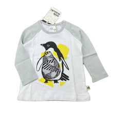 Load image into Gallery viewer, unisex Milk &amp; Masuki, soft feel organic cotton long sleeve top, penguin, NEW, size 1,  