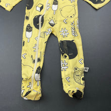Load image into Gallery viewer, unisex Milk &amp; Masuki, organic cotton zip coverall / romper, bears picnic, NEW, size 000,  