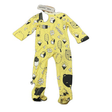 Load image into Gallery viewer, unisex Milk &amp; Masuki, organic cotton zip coverall / romper, bears picnic, NEW, size 000,  