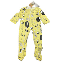 Load image into Gallery viewer, unisex Milk &amp; Masuki, organic cotton zip coverall / romper, bears picnic, NEW, size 00,  