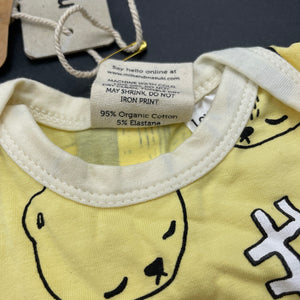 unisex Milk & Masuki, organic cotton bodysuit / romper, bears picnic, NEW, size 0000,  