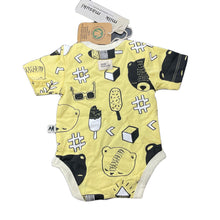 Load image into Gallery viewer, unisex Milk &amp; Masuki, organic cotton bodysuit / romper, bears picnic, NEW, size 0000,  