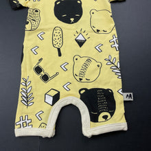 Load image into Gallery viewer, unisex Milk &amp; Masuki, organic cotton blend romper, bears picnic, NEW, size 0000,  