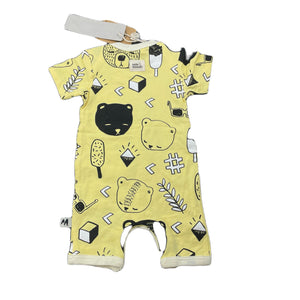 unisex Milk & Masuki, organic cotton blend romper, bears picnic, NEW, size 0000,  