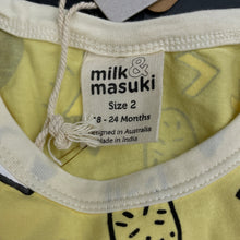 Load image into Gallery viewer, Girls Milk &amp; Masuki, organic cotton elastic waist dress, bears picnic, NEW, size 2, L: 45cm at front
