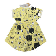 Load image into Gallery viewer, Girls Milk &amp; Masuki, organic cotton elastic waist dress, bears picnic, NEW, size 2, L: 45cm at front
