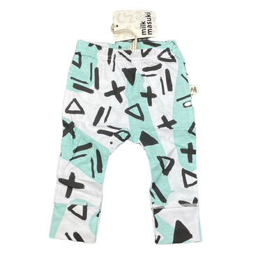 unisex Milk & Masuki, organic cotton cropped leggings, elasticated, NEW, size 00,  