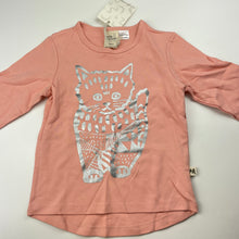 Load image into Gallery viewer, Girls Milk &amp; Masuki, organic cotton long sleeve top, cat, NEW, size 3,  