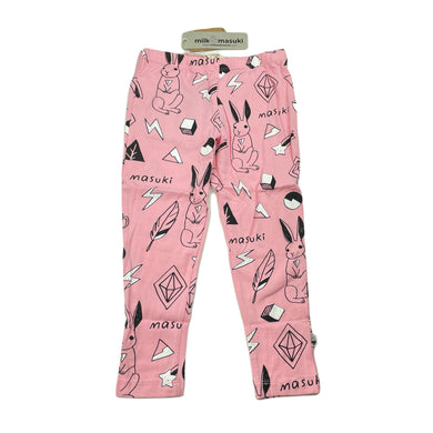 Girls Milk & Masuki, wonderland organic cotton stretchy leggings, Inside leg: 37cm, NEW, size 4,  