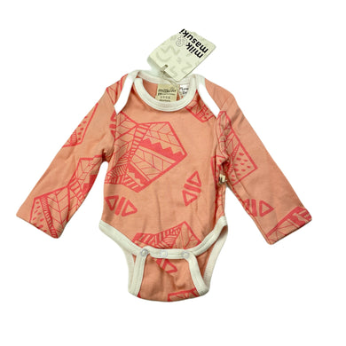 Girls Milk & Masuki, pink organic cotton bodysuit/romper, NEW, size 0000,  