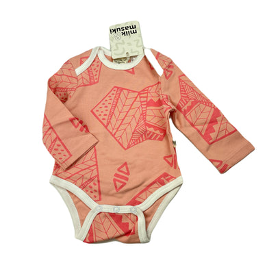 Girls Milk & Masuki, pink organic cotton bodysuit/romper, NEW, size 000,  