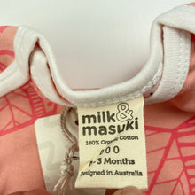 Load image into Gallery viewer, Girls Milk &amp; Masuki, pink organic cotton bodysuit/romper, NEW, size 000,  