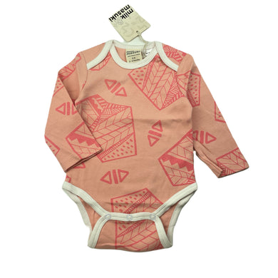 Girls Milk & Masuki, pink organic cotton bodysuit/romper, NEW, size 00,  