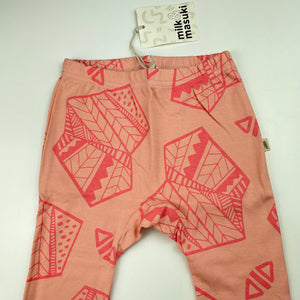 Girls Milk & Masuki, pink organic cotton leggings/bottoms, NEW, size 3,  