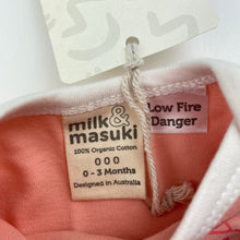 Load image into Gallery viewer, Girls Milk &amp; Masuki, pink organic cotton romper dress, NEW, size 000, L: 33cm