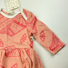 Load image into Gallery viewer, Girls Milk &amp; Masuki, pink organic cotton romper dress, NEW, size 000, L: 33cm