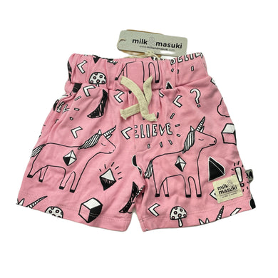Girls Milk & Masuki, organic cotton shorts, elasticated, believe, NEW, size 2,  