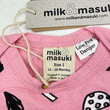 Load image into Gallery viewer, Girls Milk &amp; Masuki, organic cotton ruffle romper, believe, NEW, size 1,  