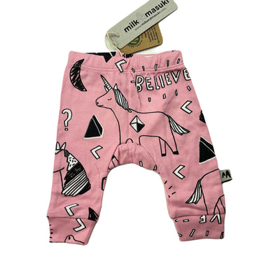 Girls Milk & Masuki, organic cotton leggings / bottoms, believe, NEW, size 0000,  