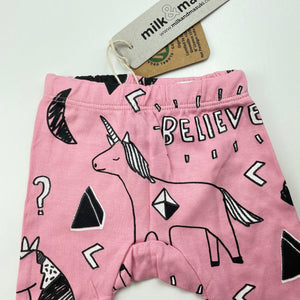 Girls Milk & Masuki, organic cotton leggings / bottoms, believe, NEW, size 0000,  
