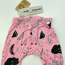 Load image into Gallery viewer, Girls Milk &amp; Masuki, organic cotton leggings / bottoms, believe, NEW, size 000,  
