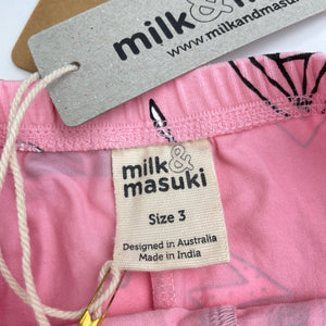 Girls Milk & Masuki, wonderland organic cotton stretchy leggings, Inside leg: 33.5cm, NEW, size 3,  