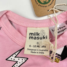 Load image into Gallery viewer, Girls Milk &amp; Masuki, stretchy organic cotton romper, wonderland, NEW, size 0,  