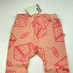 Girls Milk & Masuki, pink organic cotton leggings/bottoms, NEW, size 2,  