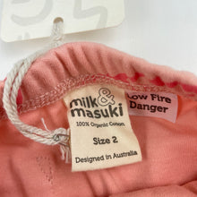 Load image into Gallery viewer, Girls Milk &amp; Masuki, pink organic cotton leggings/bottoms, NEW, size 2,  