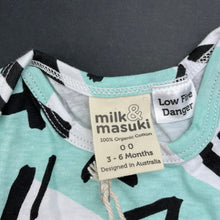 Load image into Gallery viewer, unisex Milk &amp; Masuki, organic cotton bodysuit/romper, NEW, size 00,  