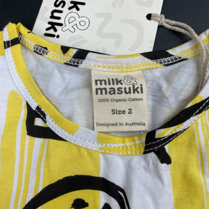 unisex Milk & Masuki, organic cotton t-shirt / top, NEW, size 2,  