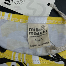 Load image into Gallery viewer, Girls Milk &amp; Masuki, organic cotton elastic waist dress, NEW, size 1, L: 44cm