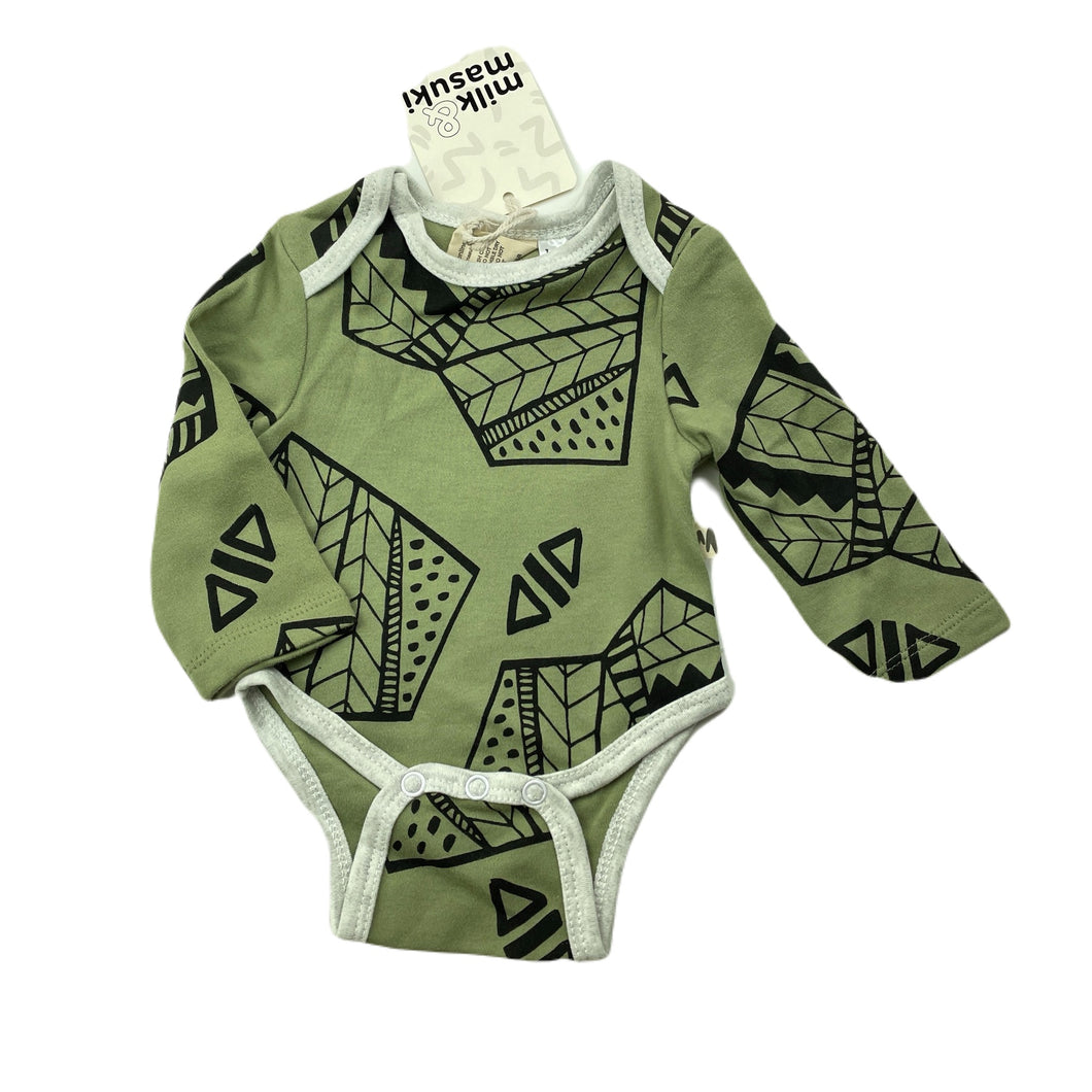 unisex Milk & Masuki, soft feel organic cotton bodysuit/romper, NEW, size 0000,  