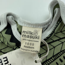Load image into Gallery viewer, unisex Milk &amp; Masuki, soft feel organic cotton bodysuit/romper, NEW, size 0000,  