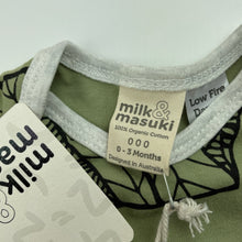 Load image into Gallery viewer, unisex Milk &amp; Masuki, soft feel organic cotton bodysuit/romper, NEW, size 000,  