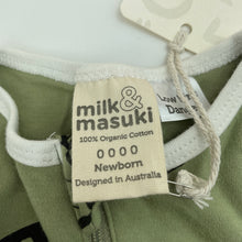 Load image into Gallery viewer, unisex Milk &amp; Masuki, organic cotton zip coverall / romper, NEW, size 0000,  