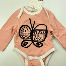 Load image into Gallery viewer, Girls Milk &amp; Masuki, soft organic cotton bodysuit / romper, butterfly, NEW, size 0000,  