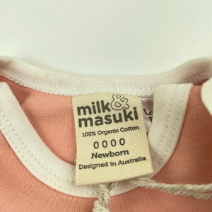 Girls Milk & Masuki, soft organic cotton bodysuit / romper, butterfly, NEW, size 0000,  