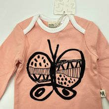 Load image into Gallery viewer, Girls Milk &amp; Masuki, soft organic cotton bodysuit / romper, butterfly, NEW, size 00,  