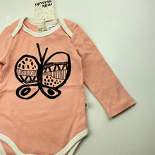 Load image into Gallery viewer, Girls Milk &amp; Masuki, soft organic cotton bodysuit / romper, butterfly, NEW, size 0,  