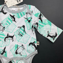 Load image into Gallery viewer, unisex Milk &amp; Masuki, organic cotton bodysuit/romper, penguins, NEW, size 0000,  